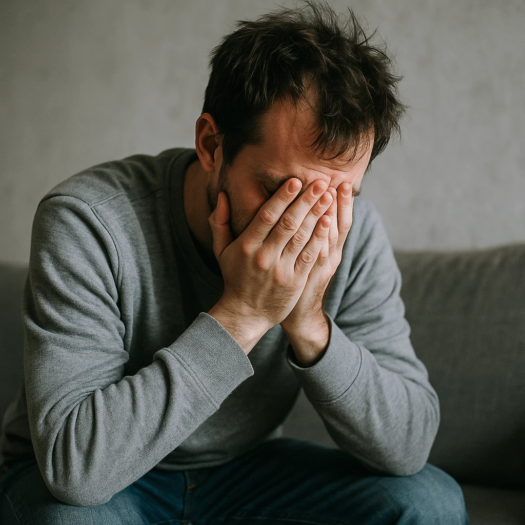 człowiek wykazujący objawy odstawienia marihuany