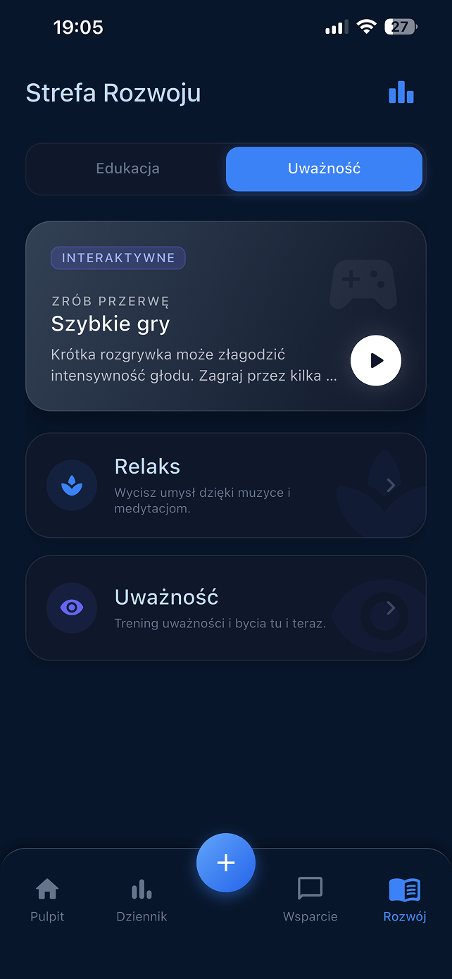 Ćwiczenia mindfulness w aplikacji Restart